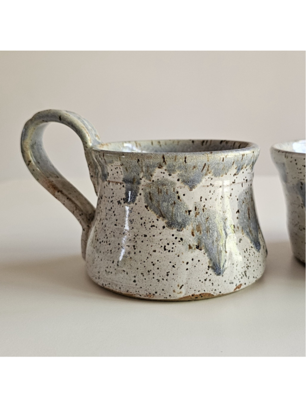 Signed Vintage Studio Pottery Soup Bowl & Mug Set Riveted Strap Handle - Picture 6 of 16